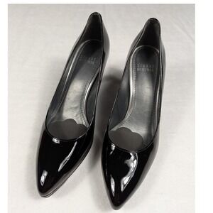 Stuart Weitzman Black Patent Leather Pointed Toe Pumps Stiletto Heels‎ 7M